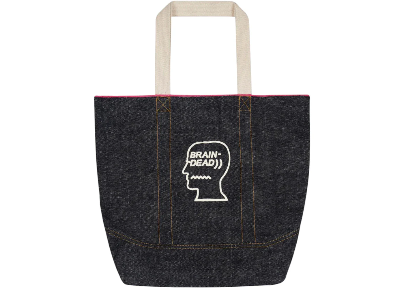Brain Dead Selvedge Denim Logohead Tote Bag Indigo