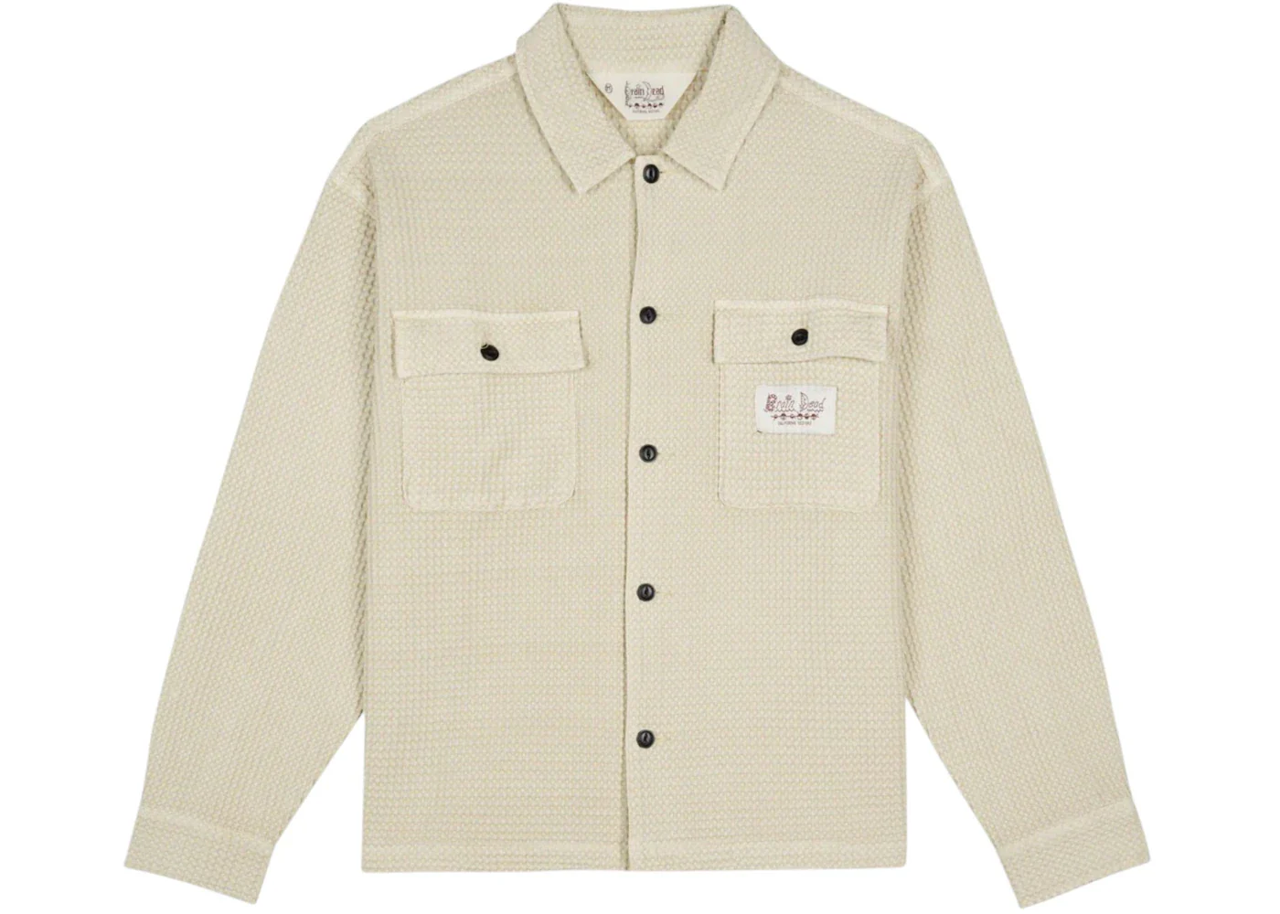 Brain Dead Waffle Button Front Shirt Tan