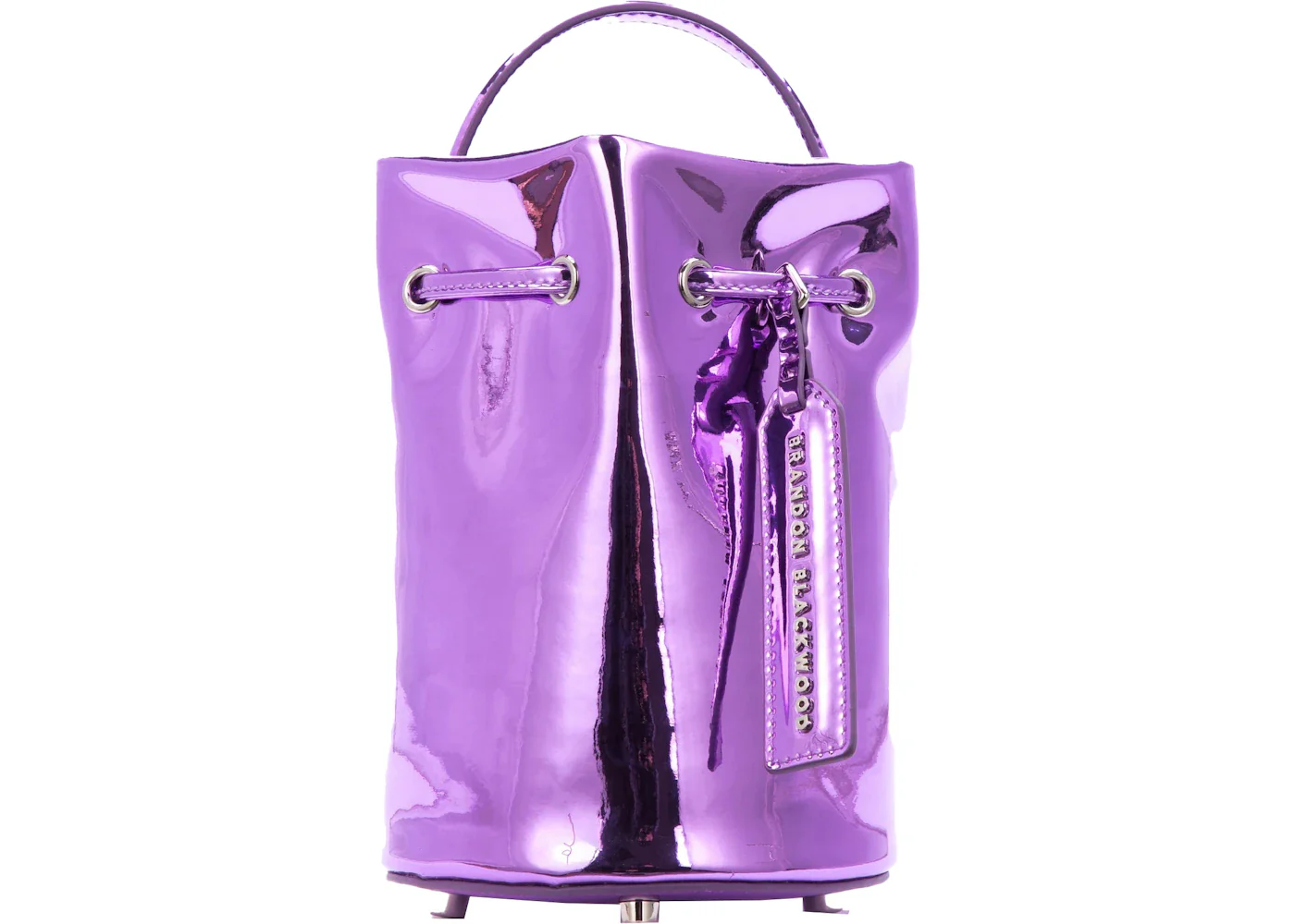 Brandon Blackwood Kamal Bucket Bag Purple Metallic Mirror