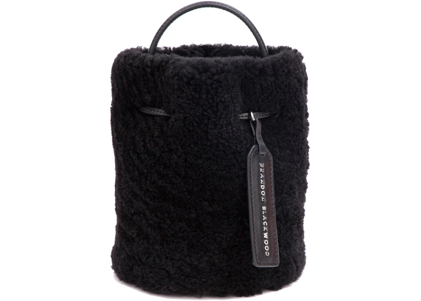 Brandon Blackwood Kamal Bucket Bag Shearling Black