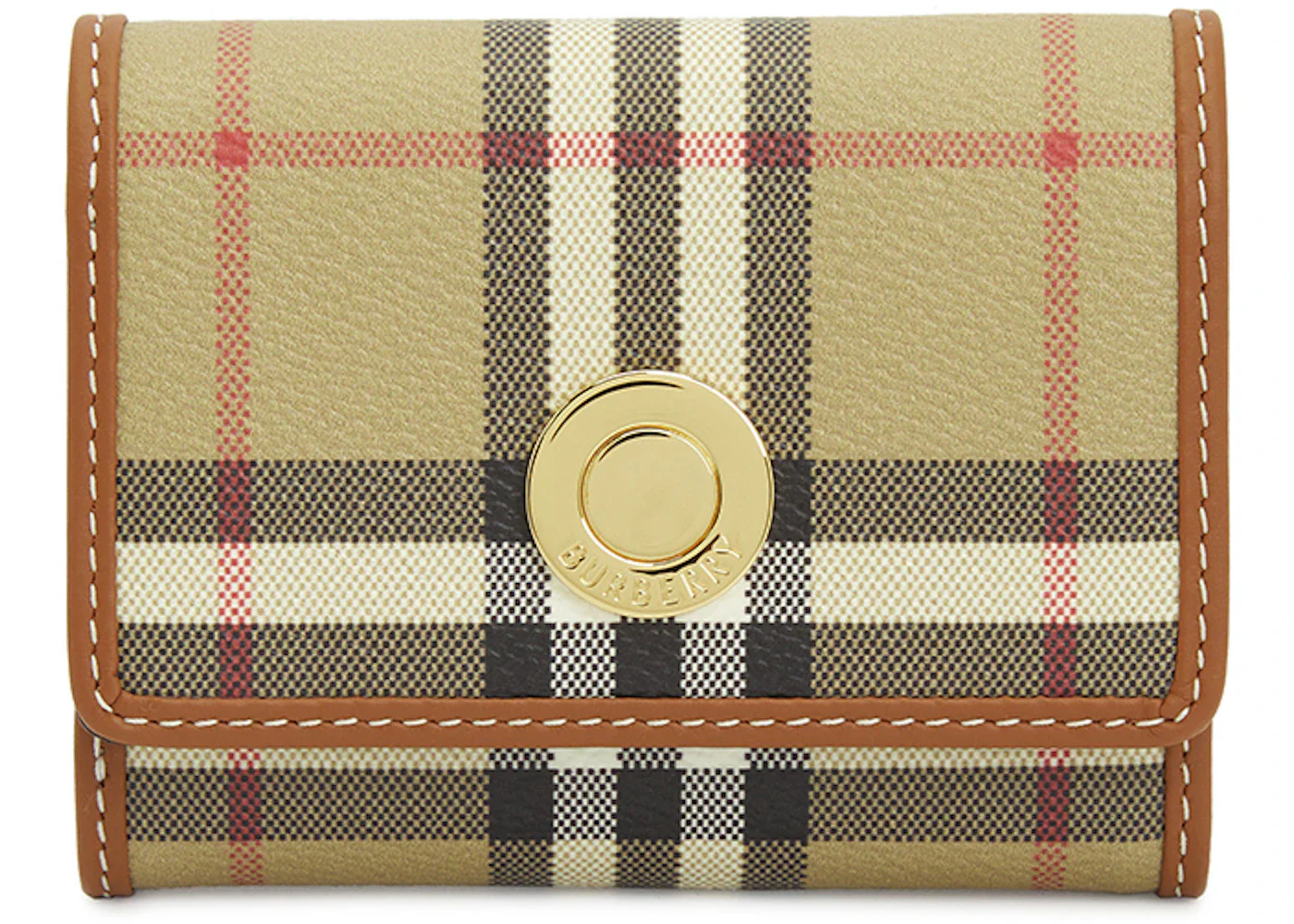 Burberry Check Short Wallet Beige Brown