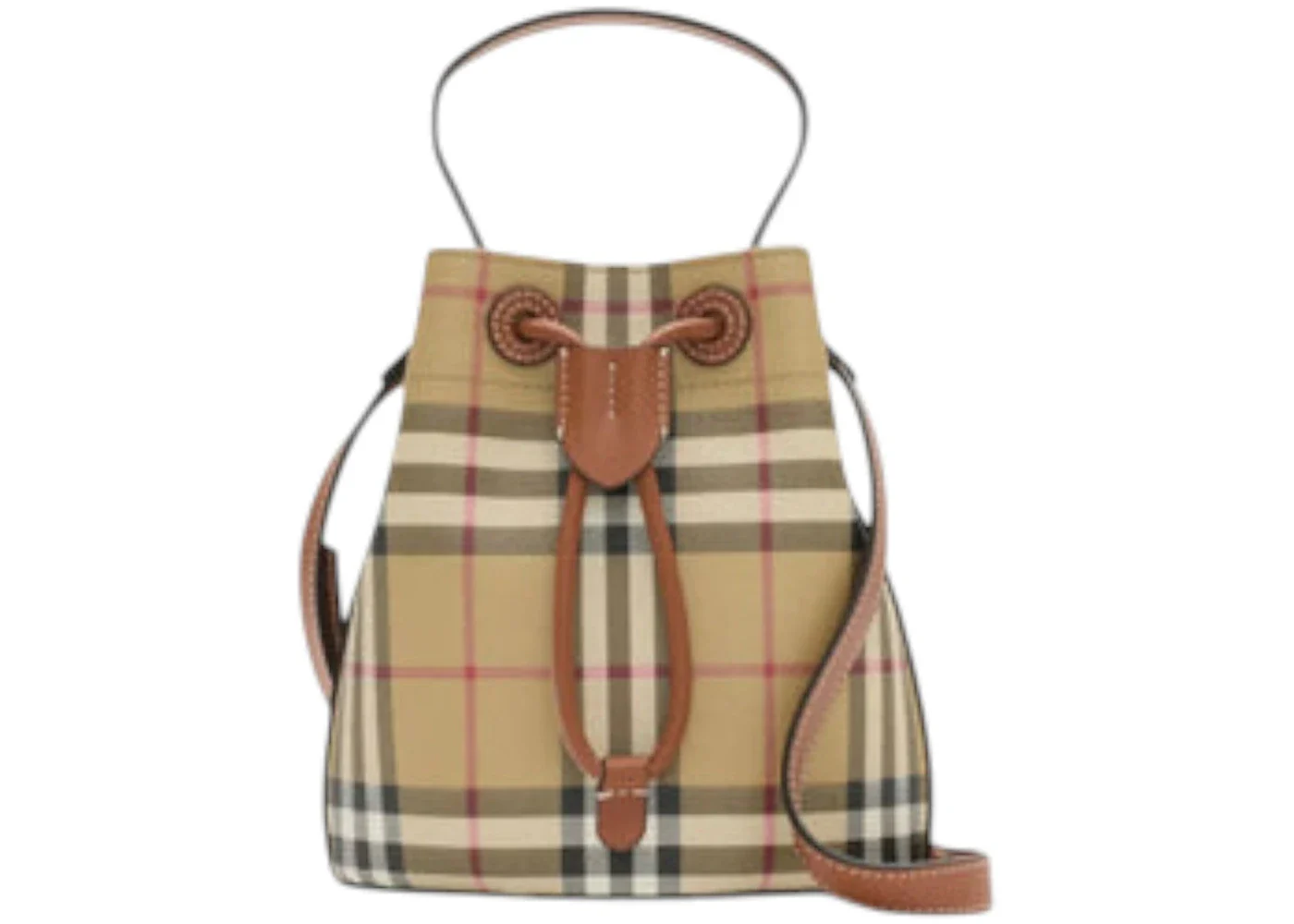 Burberry MN Drawstring Bag Vintage Check/Briar Brown