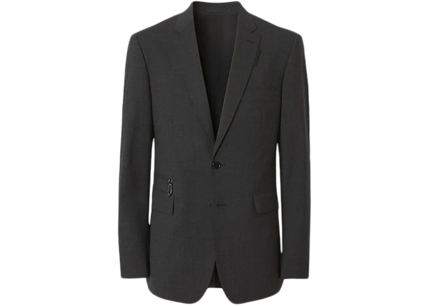 Burberry Stretch Wool Tailored Jacket Dark Grey