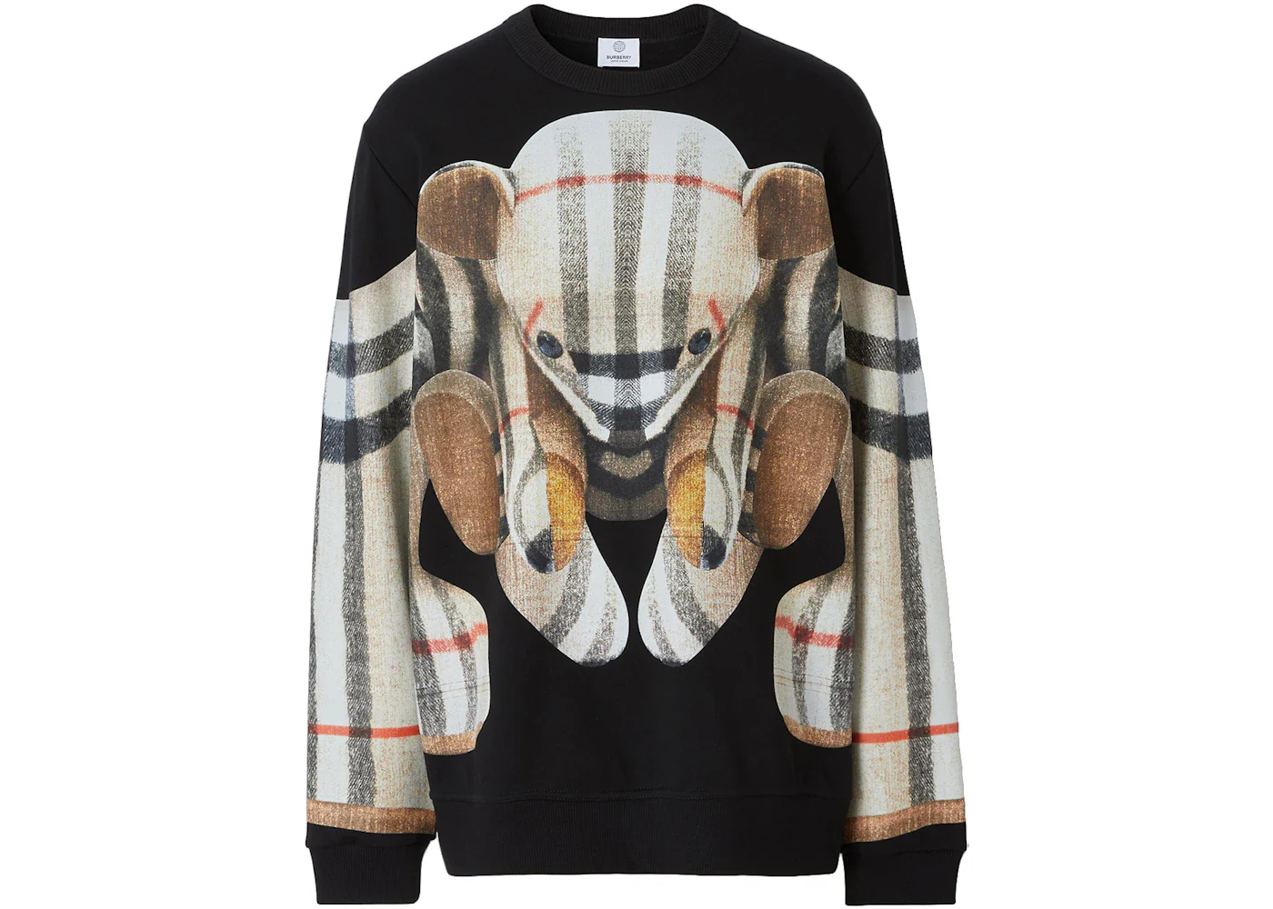 Burberry Thomas Bear Print Cotton Oversized Sweatshirt Black/Archive Beige