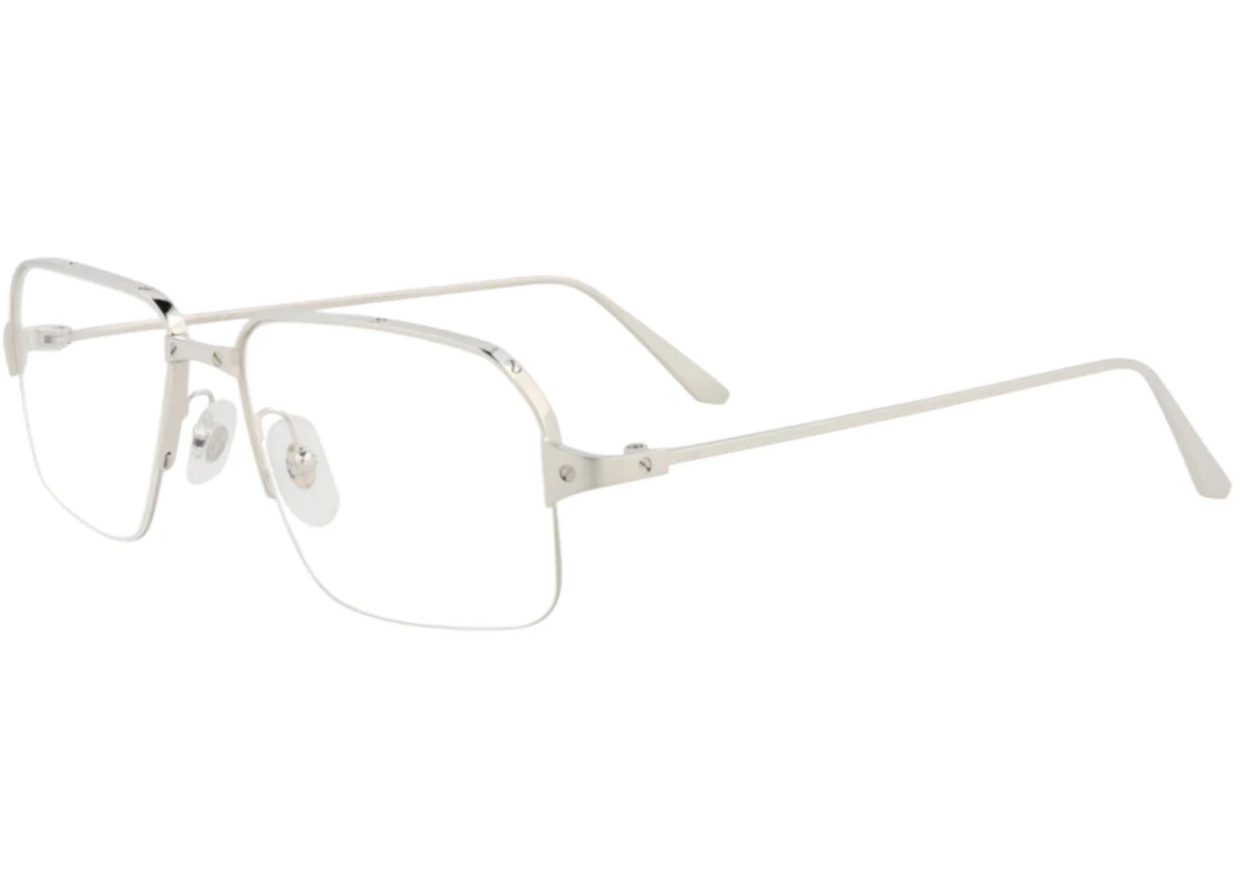 Cartier Square Eyeglasses Silver Silver Transparent (CT0232O-30008389-004)