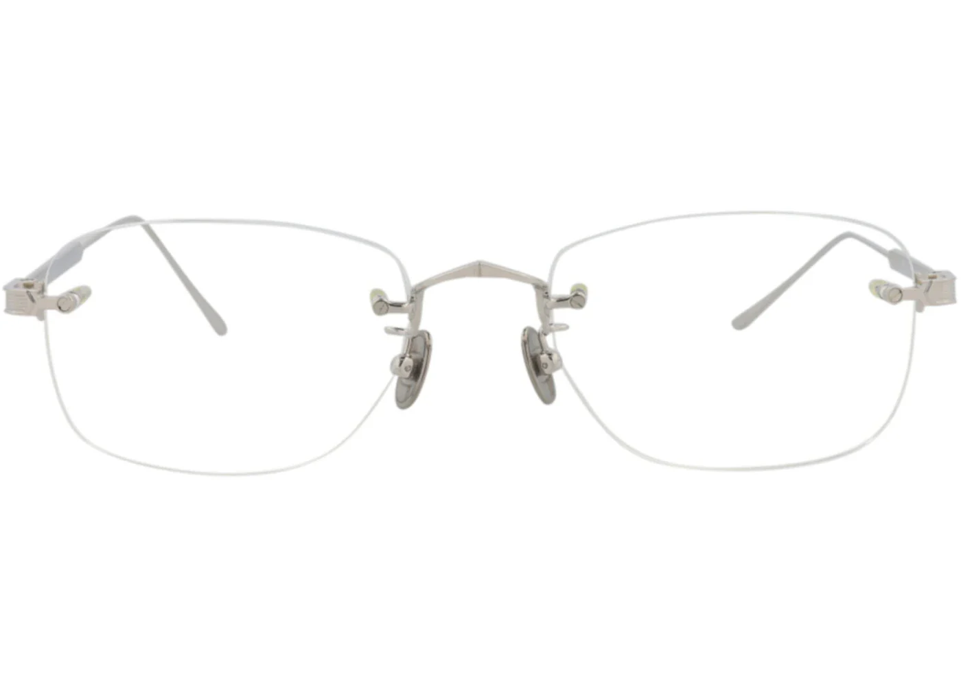 Cartier Square-Frame Titanium Optical Frames Silver Silver Transparent (CT0228O-30008381-003)