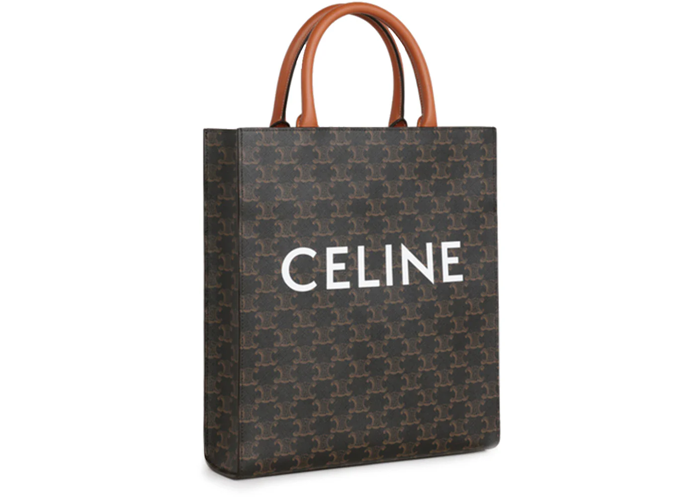 Celine Print Cabas Vertical Small Triomphe Tan