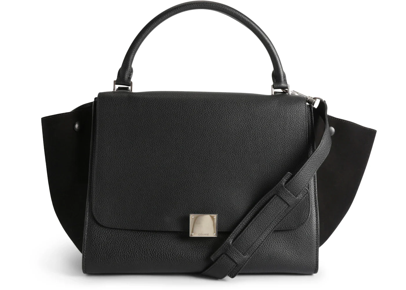Celine Trapeze Calfskin/Suede Medium Black