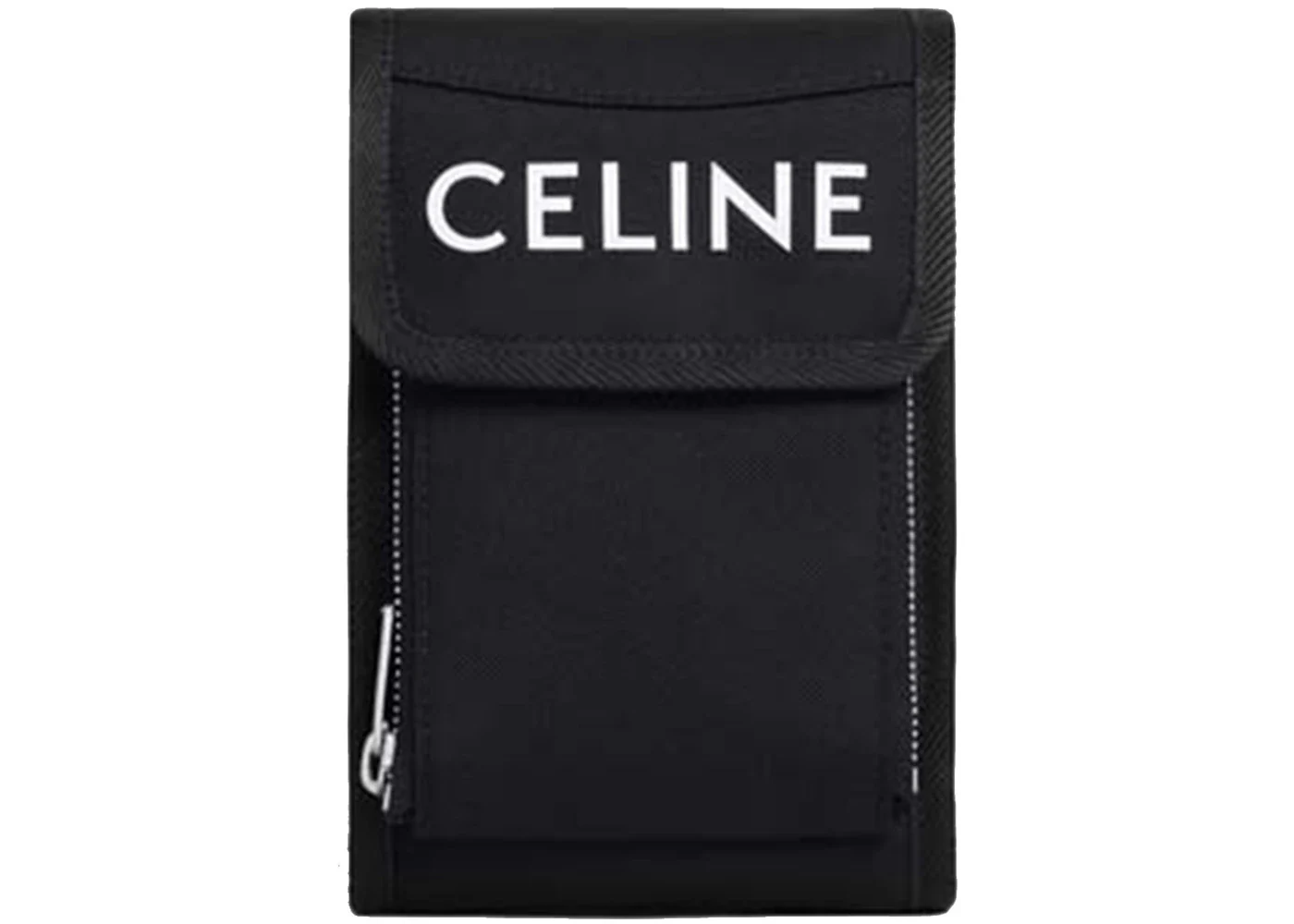 Celine Trekking Phone Pouch in Nylon Black