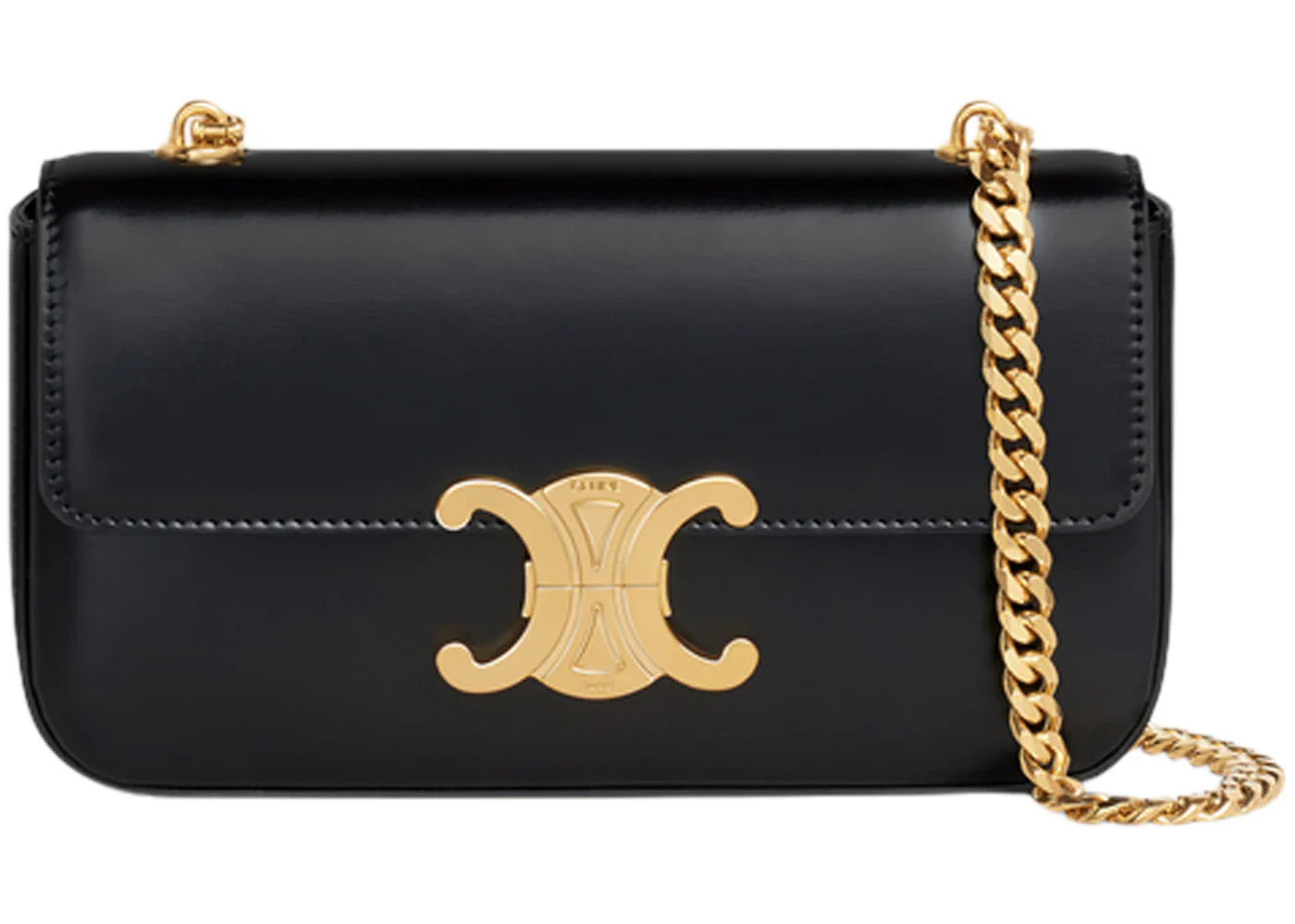 Celine Triomphe Chain Shoulder Bag Black