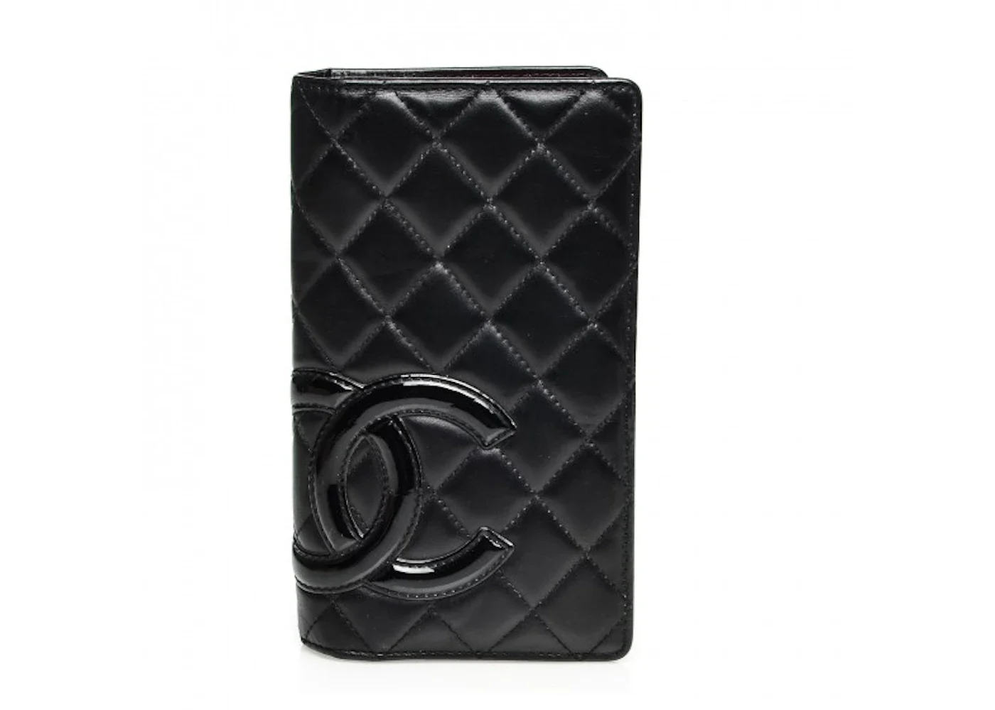 Chanel Cambon Yen Wallet Quilted Calfskin/Patent Leather Black
