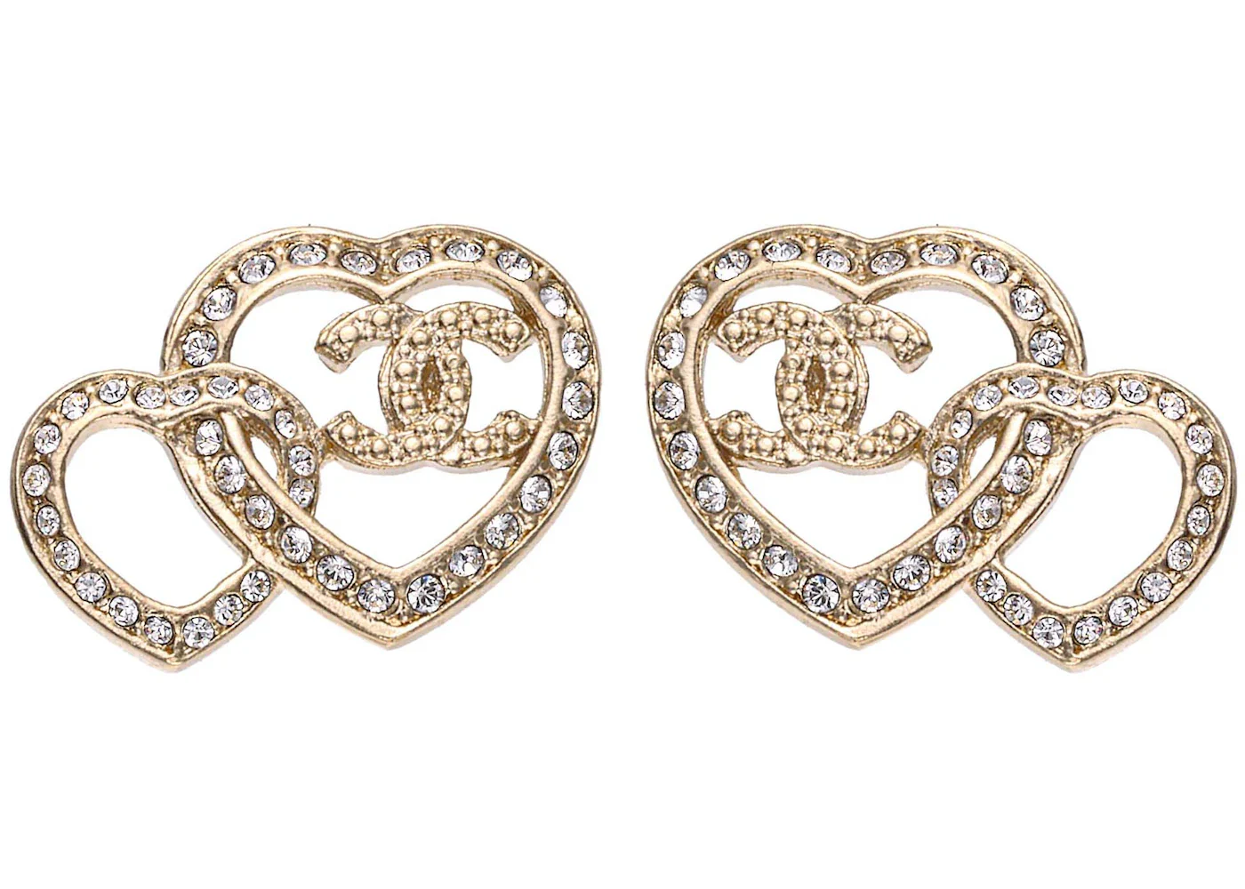 Chanel Heart Shape CC Earrings Gold (ABB666)