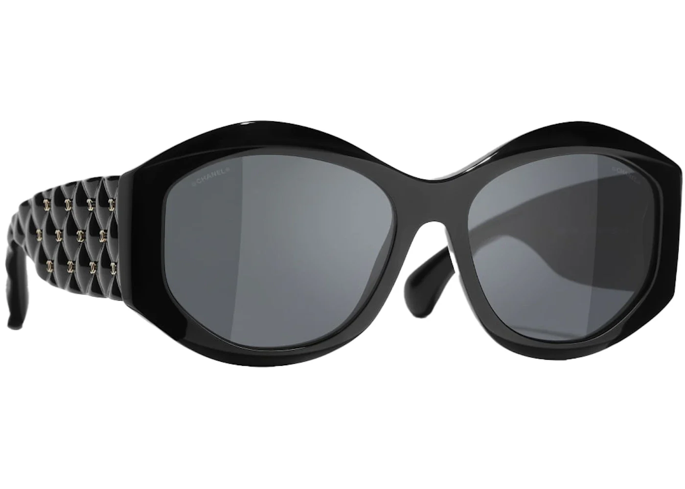 Chanel Oval Sunglasses Black/Gray (5486 C622/S4)