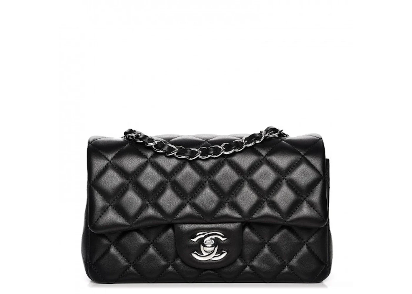 Chanel Rectangular Flap Quilted Diamond Mini Black
