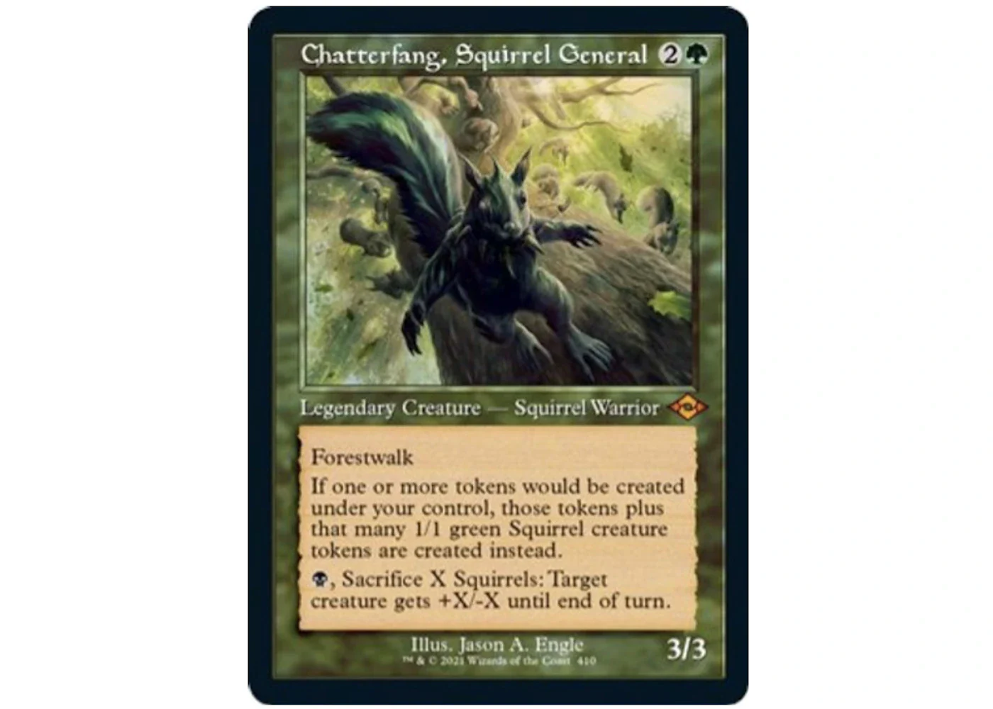 Chatterfang, Squirrel General (Retro Frame) (Foil Etched) Magic: The Gathering TCG Modern Horizons 2 Mythic #410 (Ungraded)