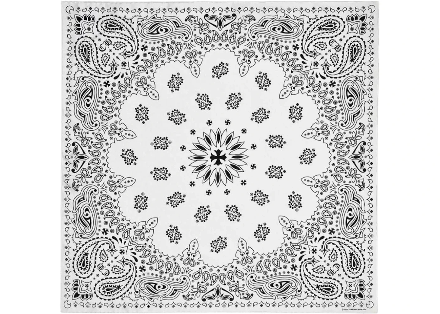 Chrome Hearts Floral Print Silk Bandana White