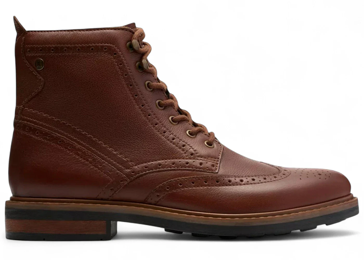 Clarks Newford Lace Boot Mid Tan Leather
