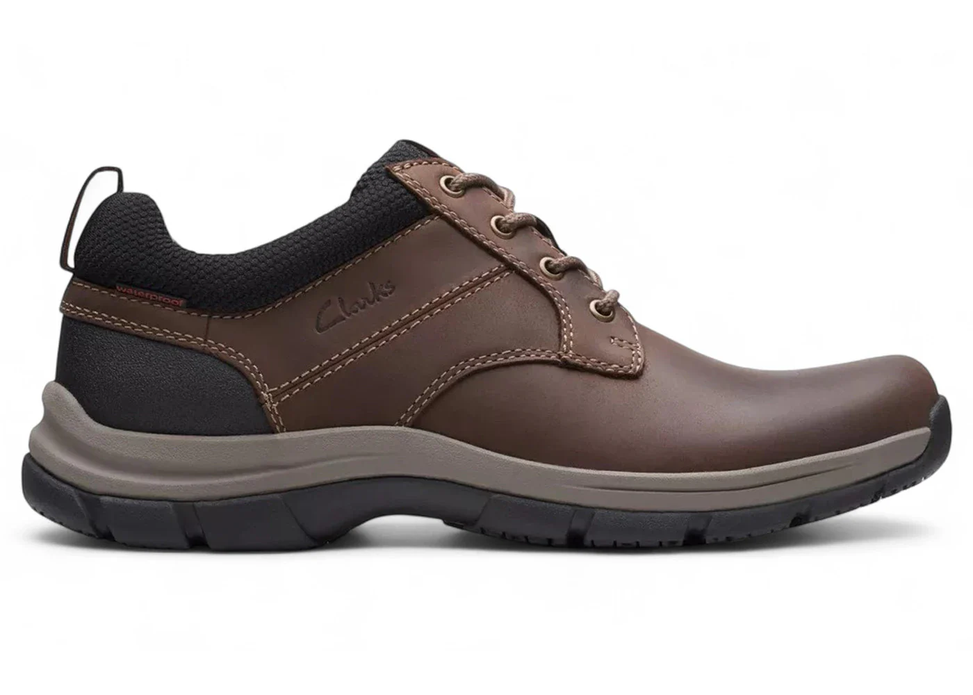 Clarks Walpath Low Waterproof Brown Leather