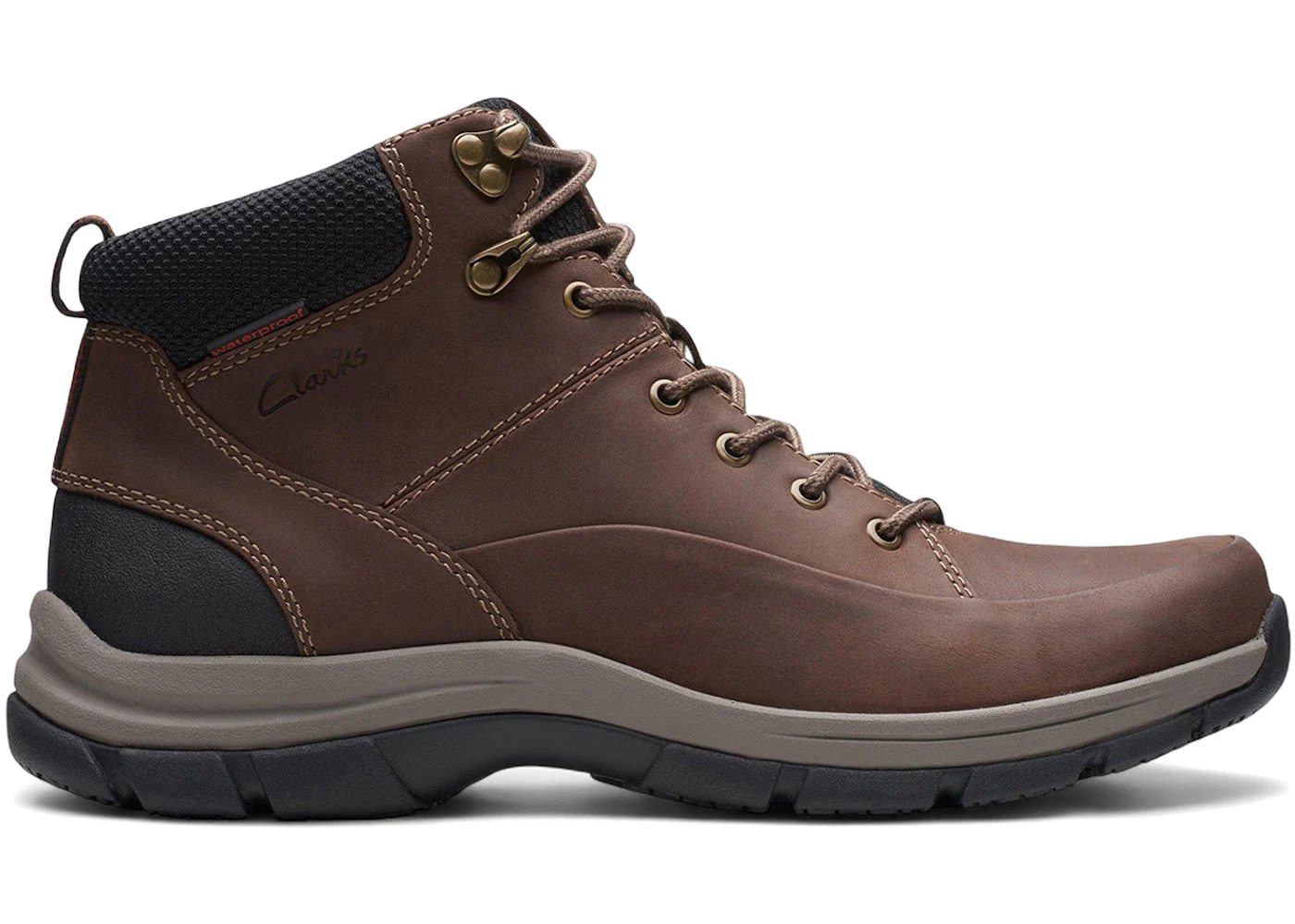 Clarks Walpath Mid Dark Brown Leather