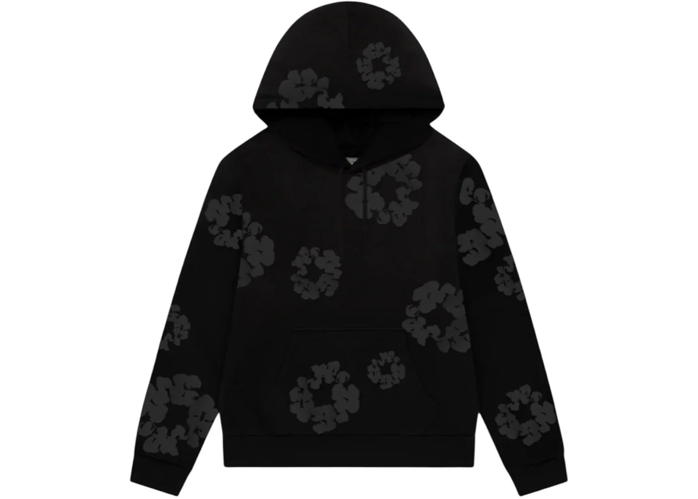 Denim Tears Faded Mono Cotton Wreath Hoodie Black