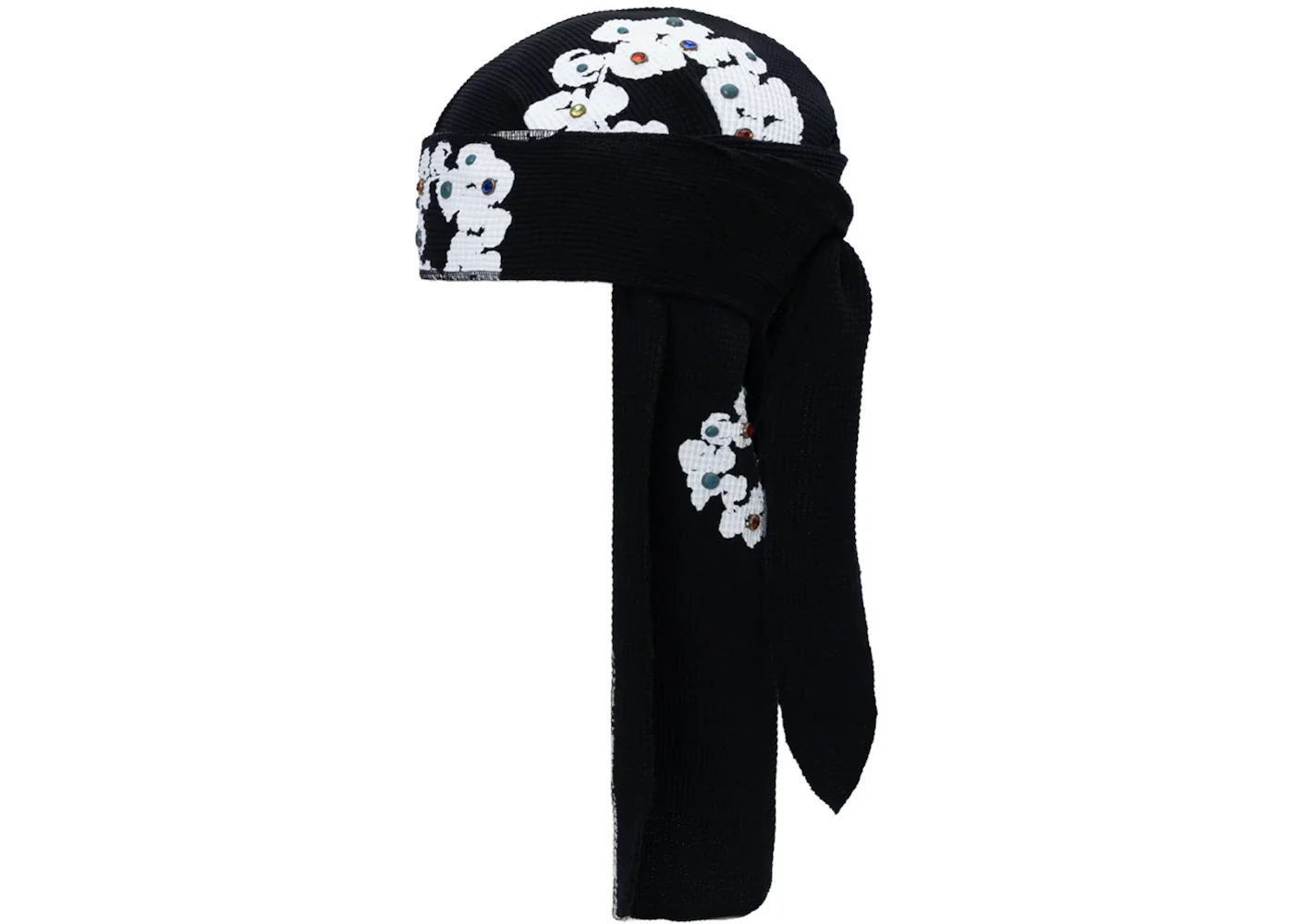 Denim Tears Rhinestone Cotton Wreath Durag Black