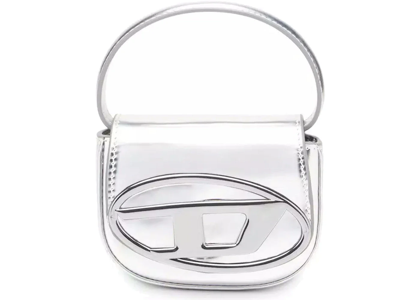 Diesel 1DR XS Mini Bag with D Plaque Silver