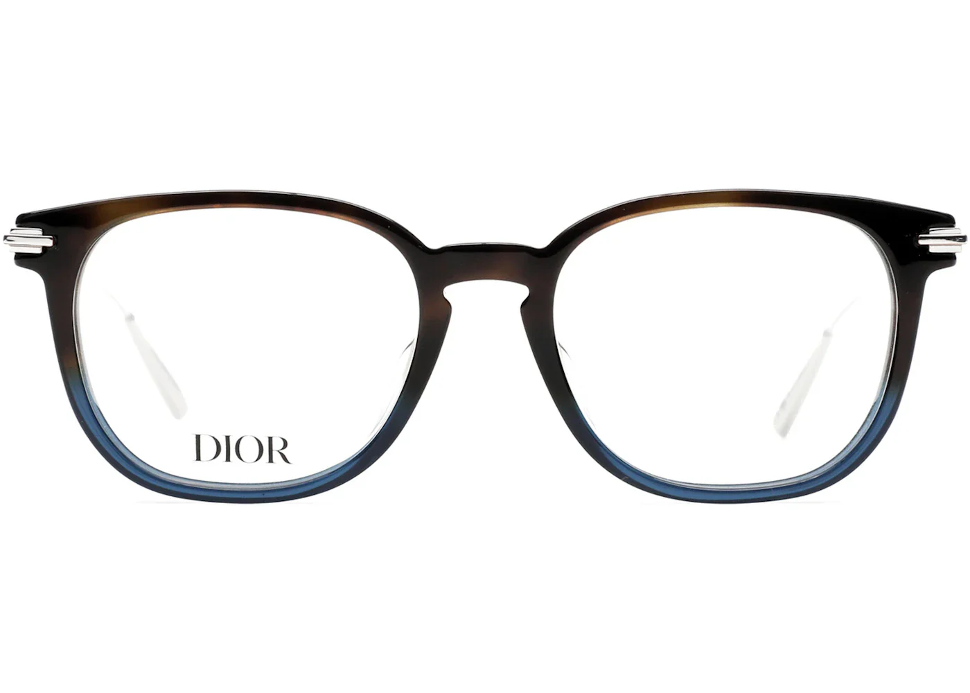 Dior Round-Frame Acetate Optical Frames Havana Silver Transparent (DM50043I-51-056)