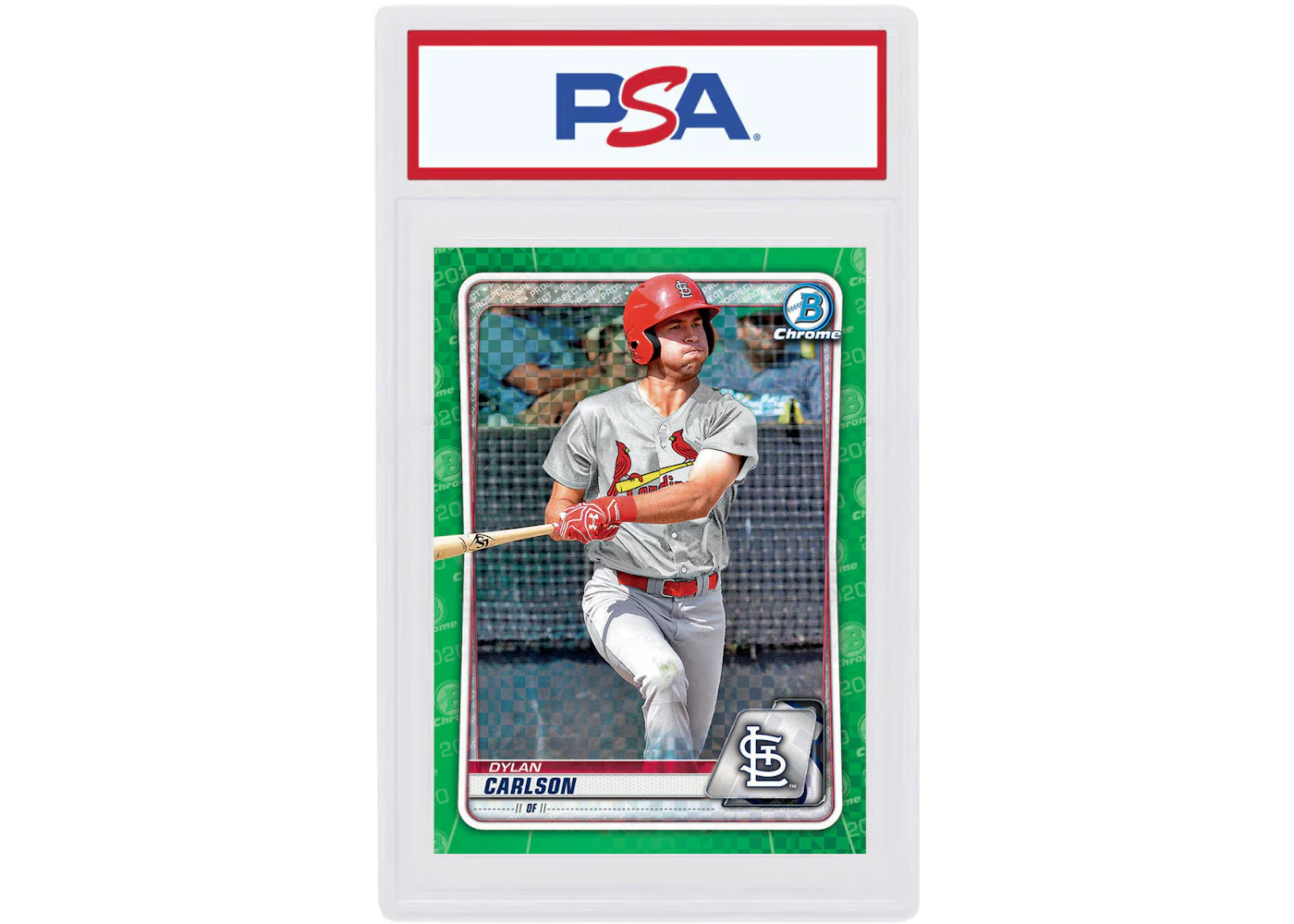 Dylan Carlson 2020 Bowman Chrome X Green X-Fractor /31 #BCP-236 (PSA or BGS Graded)