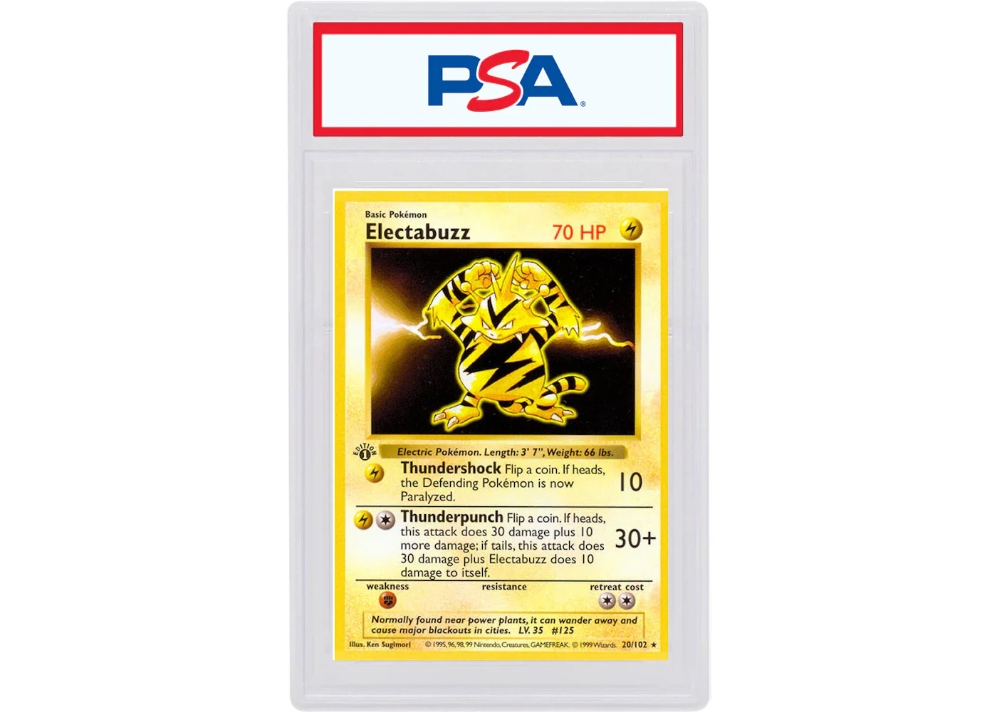 Electabuzz 1999 Pokemon TCG Base Set 1st Edition #20/102 (PSA or BGS Graded)
