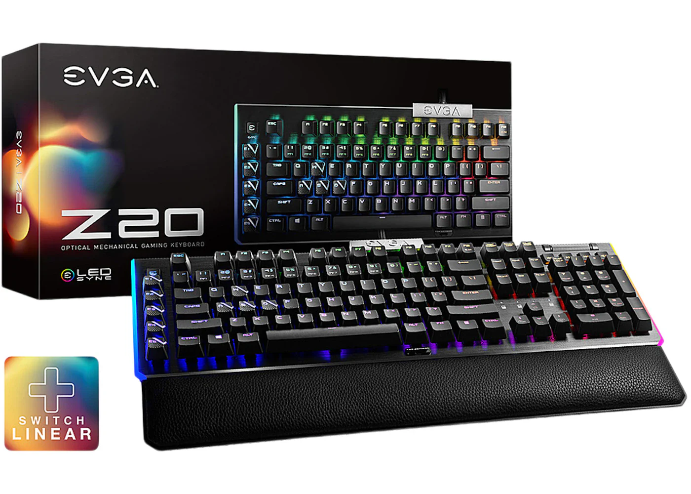 EVGA Z20 Wired RBG Linear Mechanical Gaming Keyboard 811-W1-20US-KR Black