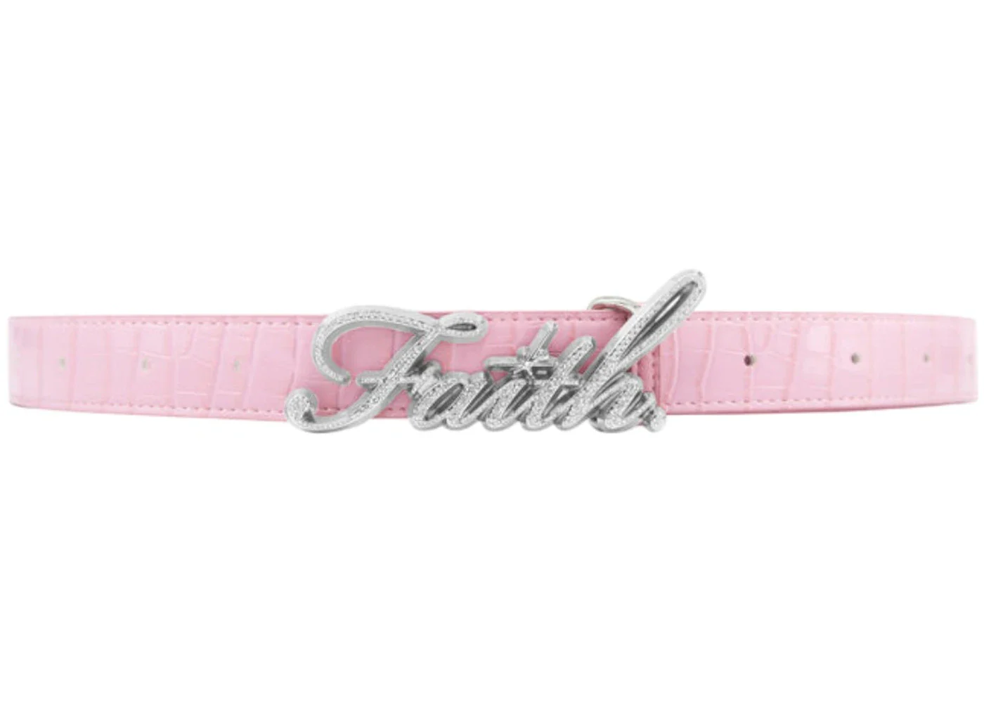 Faith By Luis Crocodile Belt Pink
