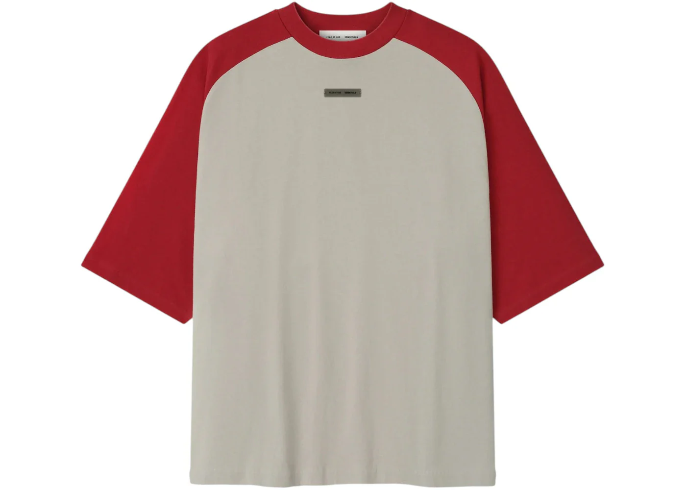 Fear of God Essentials Baseball Tee Smoke Grey/Crimson