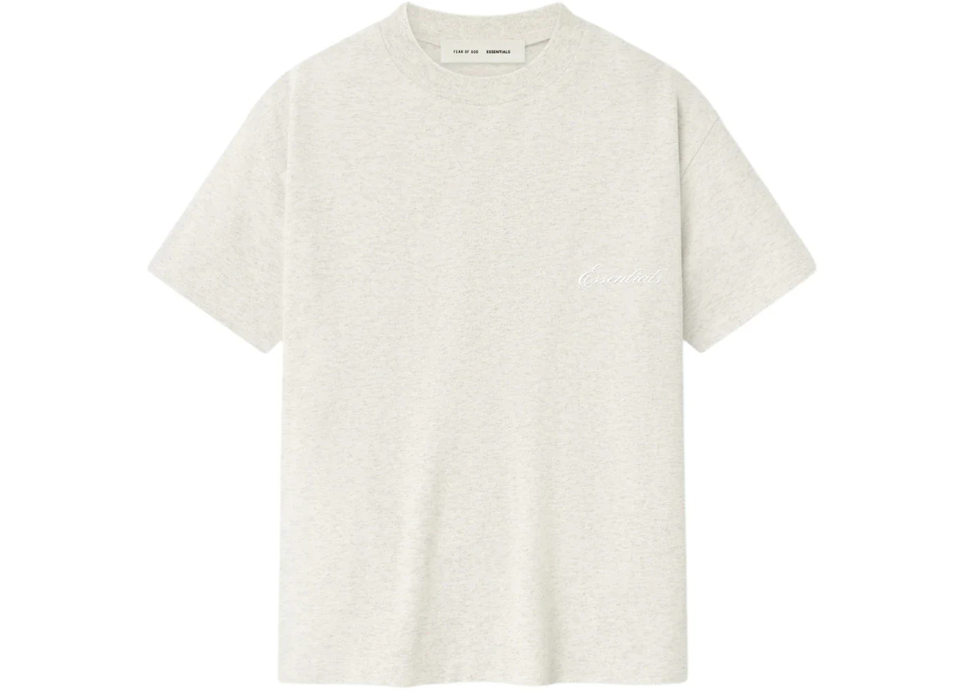 Fear of God Essentials Kids Embroidered Classic Short Sleeve Tee Oatmeal Heather