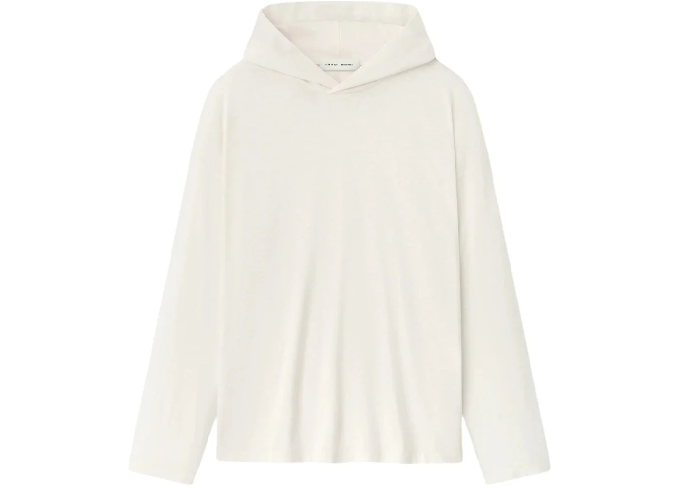 Fear of God Essentials Women's Embroidered Classic Fit Hooded L/S Shirt Ivory