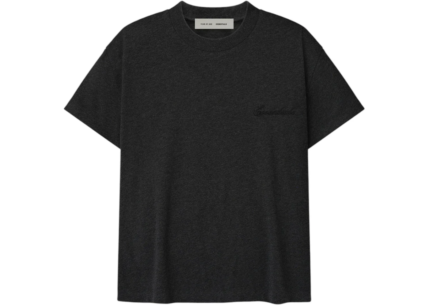 Fear of God Essentials Womens Embroidered Classic Fit Tee Vintage Black