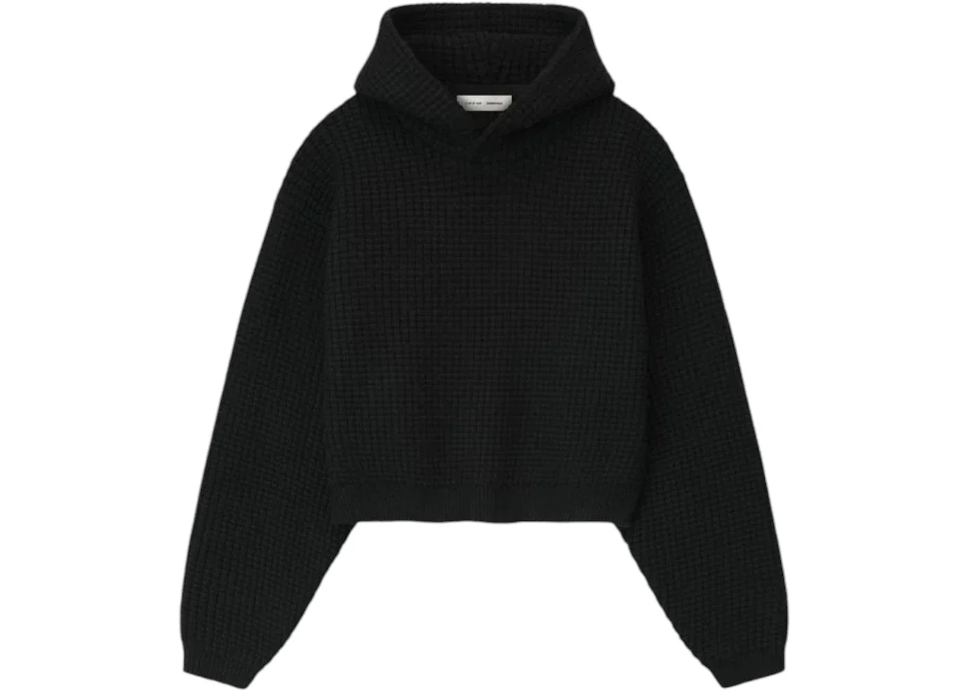 Fear of God Essentials Womens Heavy Waffle 90's Hoodie Vintage Black