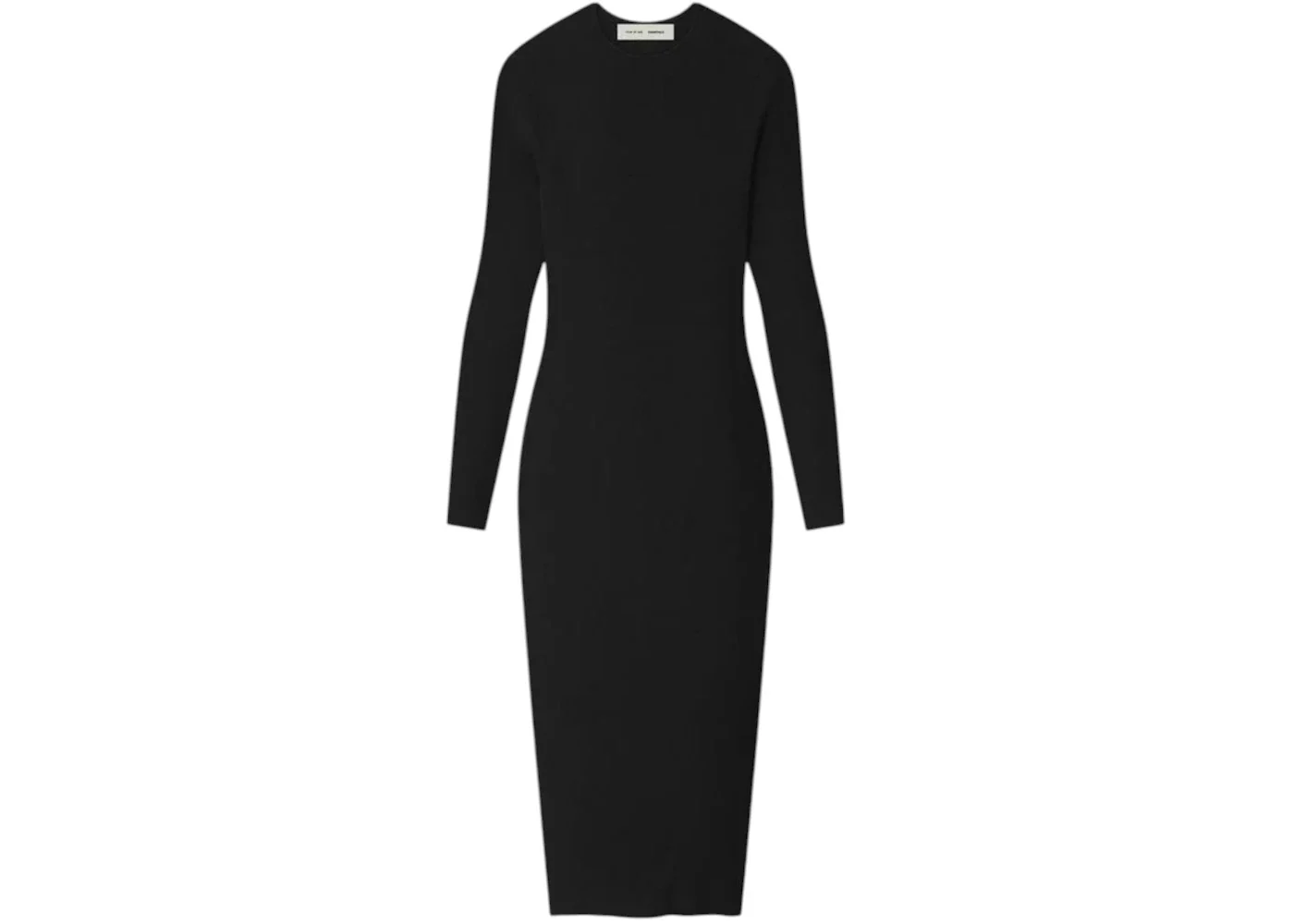 Fear of God Essentials Womens Rib Long Sleeve Dress Vintage Black