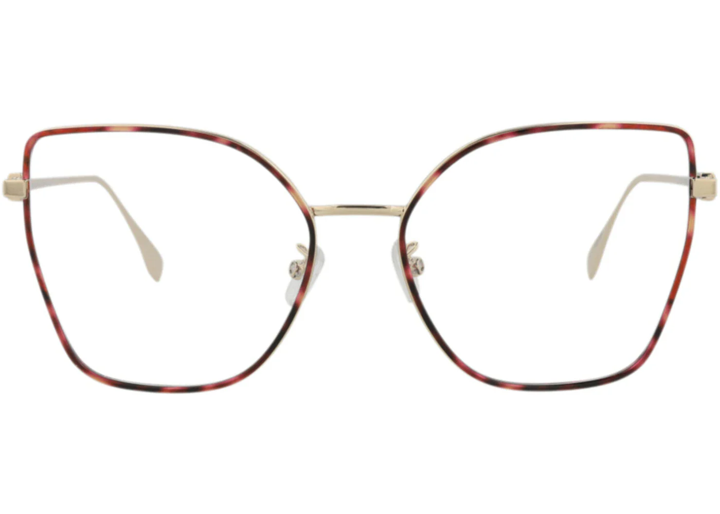 Fendi Cat Eye-Frame Metal Optical Frames Gold Gold Transparent (FE50012U-56-032)