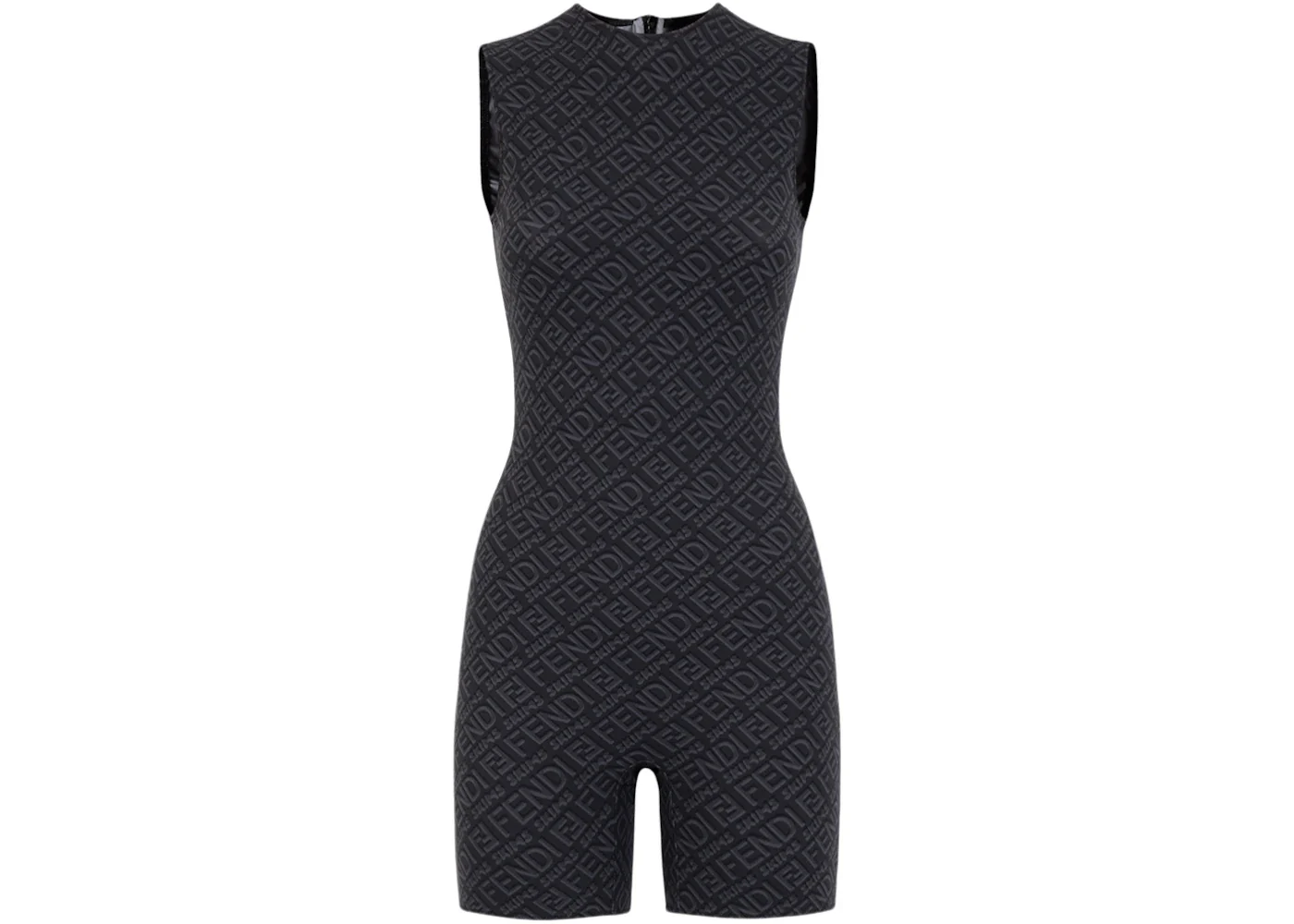 Fendi x SKIMS Sleeveless Mid Thigh Bodysuit Black