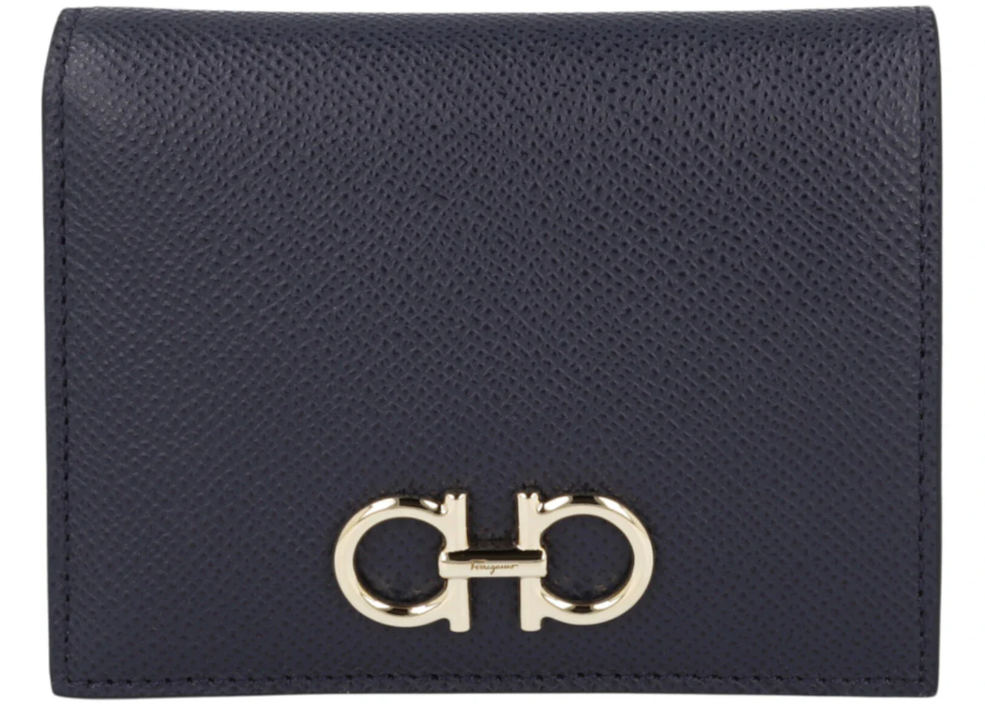 Ferragamo Gancini Compact Wallet Navy