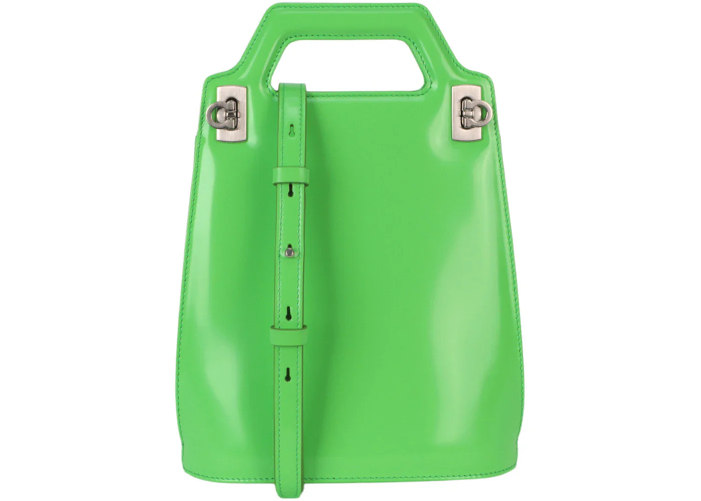 Ferragamo Micro Wanda Patent Leather Shoulder Bag Green