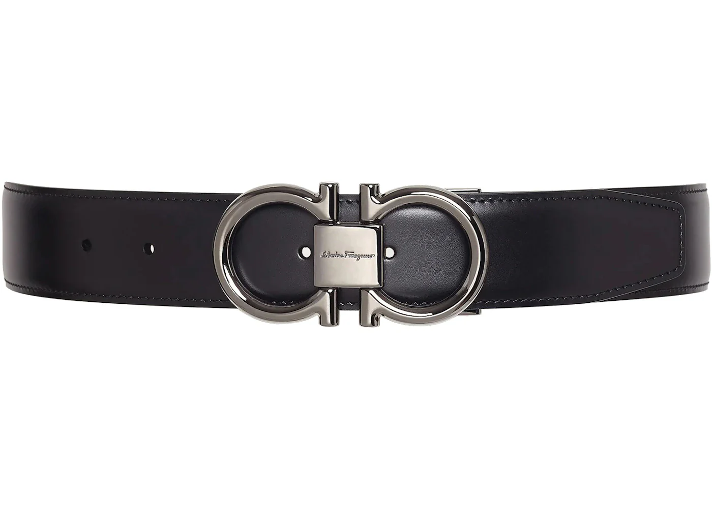 Ferragamo Reversible And Adjustable Gancini Belt Black/Hickory