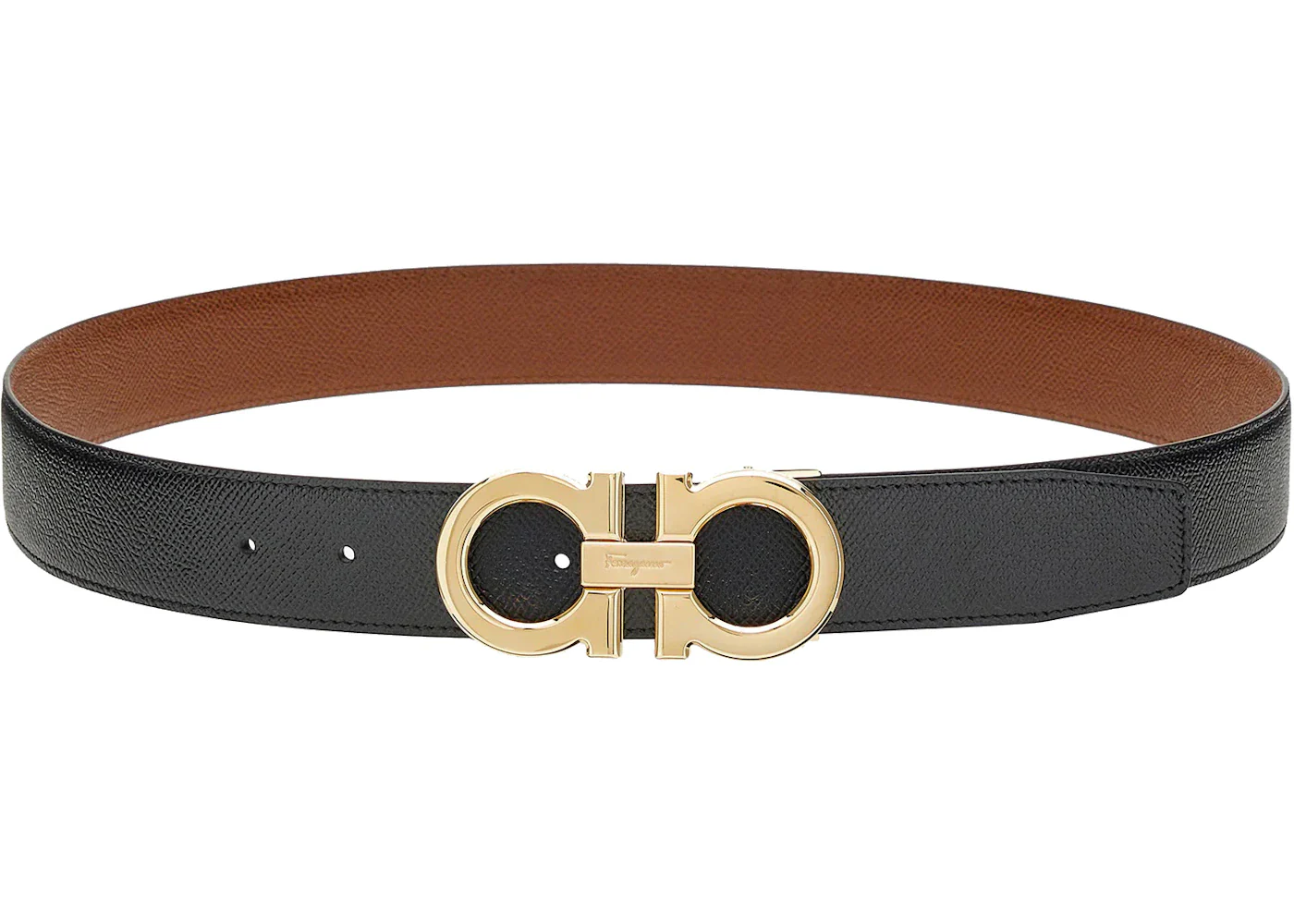 Ferragamo Reversible And Adjustable Gancini Belt Black/Vicuna