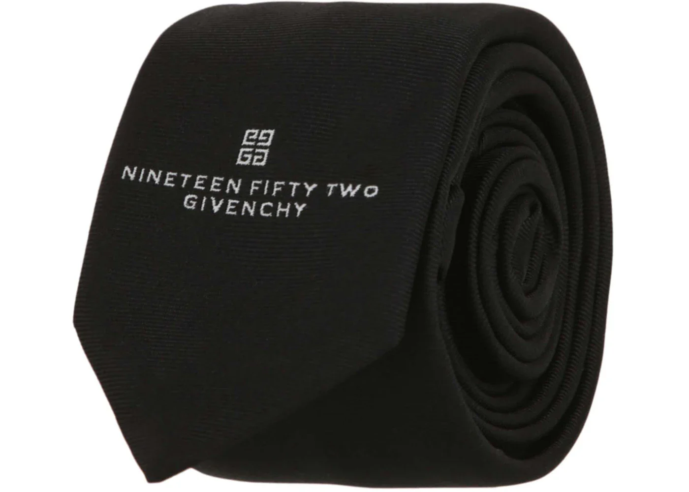 Givenchy Logo Embroidered Silk Tie Black