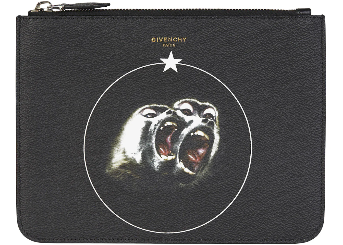 Givenchy Monkey Brothers Zipped Pouch Large Black