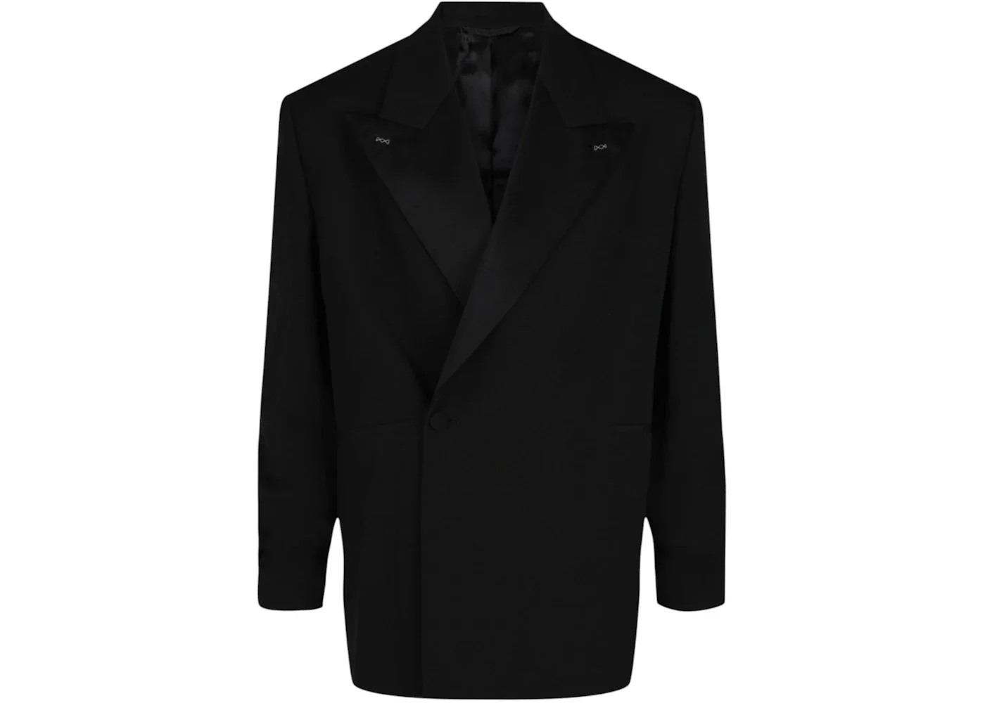 Givenchy Oversized Wool Satin Lapels Blazer Jacket Black