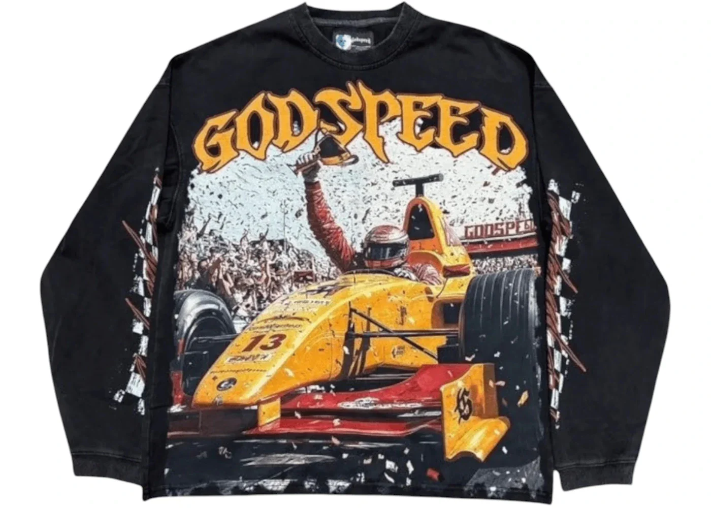 Godspeed F1 Finishline L/S T-Shirt Black Wash