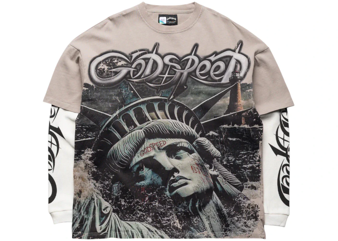 Godspeed Sunken Liberty 2 Layered T-shirt Stone Grey