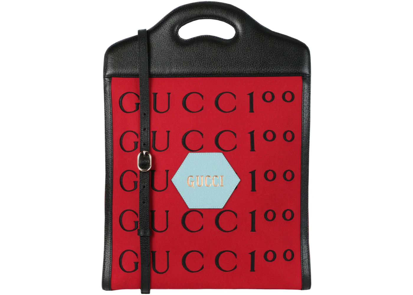 Gucci Aria 100th Anniversary Embroidered Tote Red