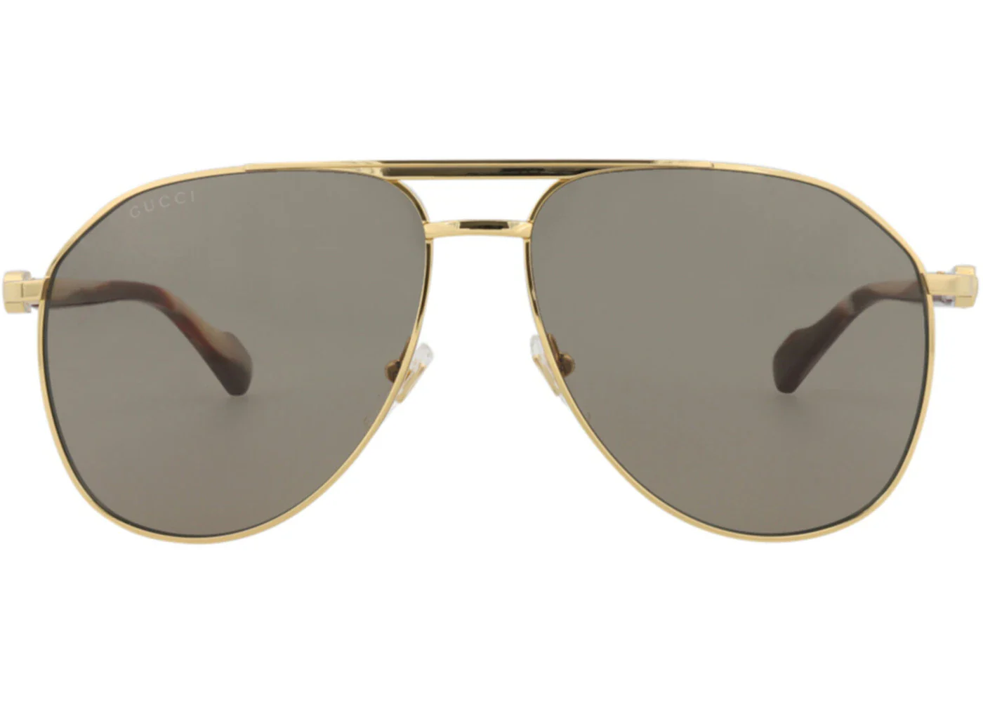 Gucci Aviator-Frame Metal Sunglasses Gold Gold Brown (GG1220S-30013416-002)